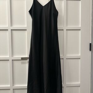 Silky Sexy little Black Slip midi Dress adjustable straps Classic